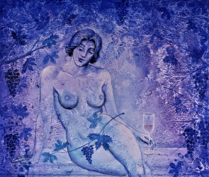 Girls and grape painting cycle in various formats